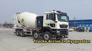 Two concrete mixer trucks delivered to Kyrgyz client.